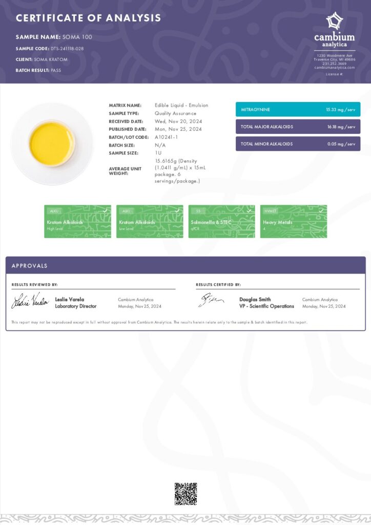 thumbnail of Soma 100 – Batch #A10241-1, Batch Date-24-11-25