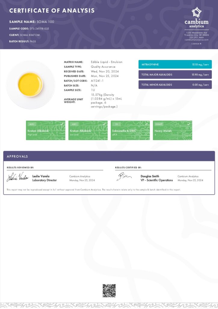 thumbnail of Soma 100 – Batch #A11241-1, Batch Date-24-11-25