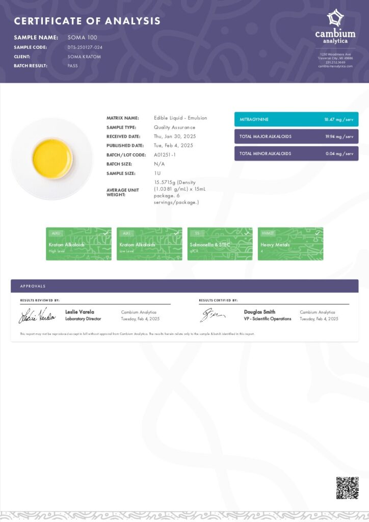 thumbnail of Soma 100 – Batch #A01251-1, Batch Date-25-02-04